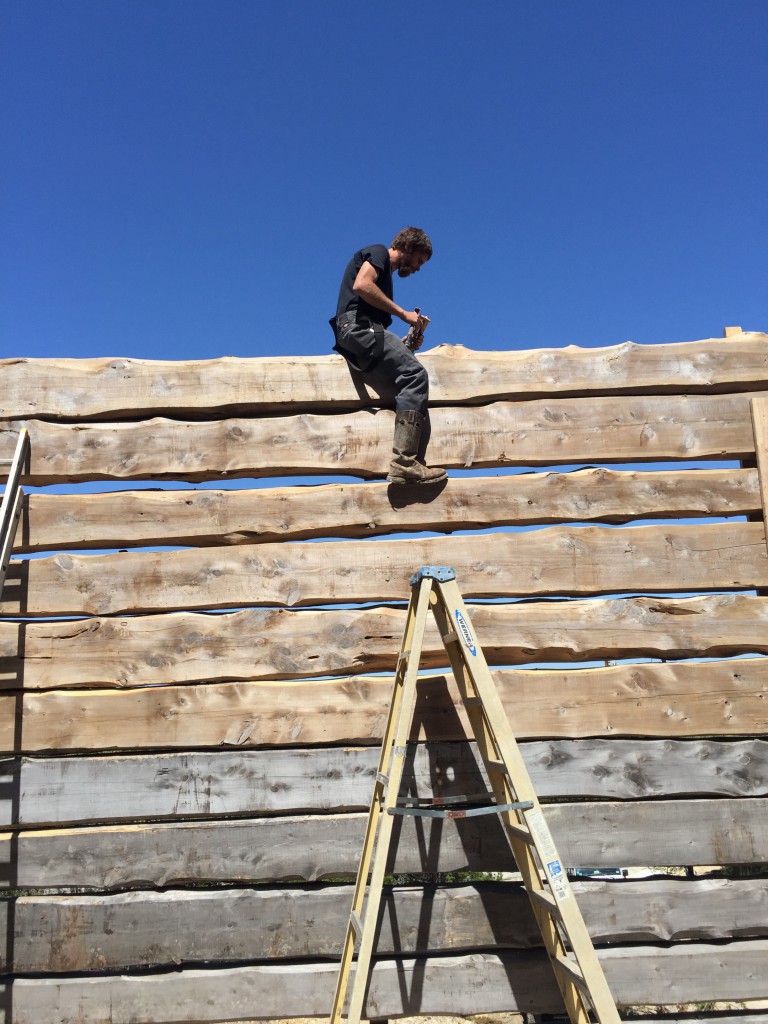 One should not be too scared of heights working on Log homes...